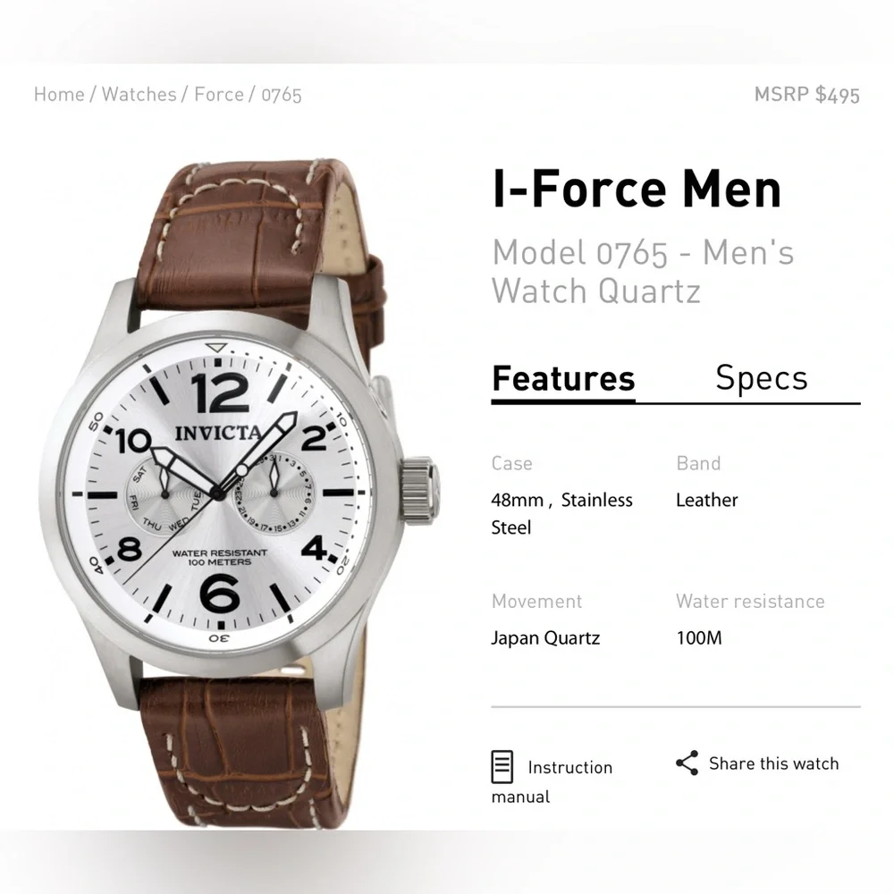 Invicta case 48mm